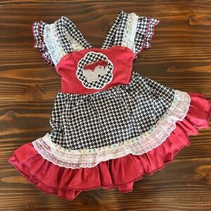 Alabama Crimson Tide Houndstooth Handcrafted Toddler Boutique Dress 2T